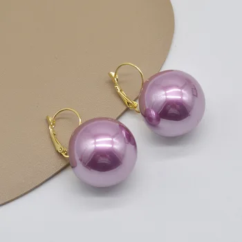 Korėjos madingi violetiniai perlų auskarai moterims Minimalistinio temperamento auskarai Ausų sagtys Retro papuošalai
