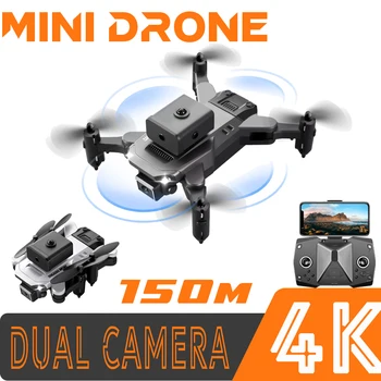 KY912 Mini dronas su fotoaparatu 4K dviguba kamera Nešiojamas WIFI HD transmisijos dronas Profesionalus dronas Smart Tracking Drone