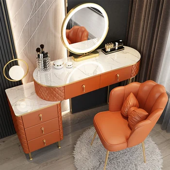 laikikliai stalčiai Persirengimo stalas Minimalus karalienės svetainės veidrodinis persirengimo stalas miegamasis aukštos klasės Coiffeuse de Chambre baldai