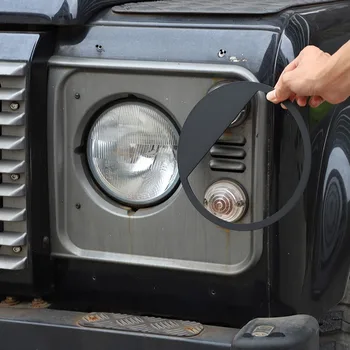Land Rover Defender 2004-2019 aliuminio lydinio automobilis Priekinių žibintų rėmelio dangtelis Piktų akių stiliaus dangtelio apdailos lipdukas Automobilių aksesuarai