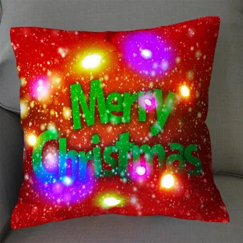 LED kalėdinės pagalvėlės užvalkalas Linksmų Kalėdų Kalėdų Kalėdų senelio pagalvės užvalkalas Kalėdų šviesos pagalvės užvalkalas Pagalvės užvalkalas Namų dekoravimas Pagalvės užvalkalas