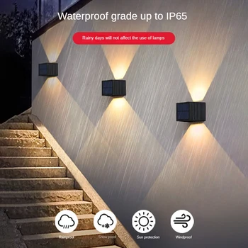 LED lauko sienų šviestuvas vandeniui atsparus saulės lauko aplinkos apšvietimas Verandos žibintai 13X8.5X7cm