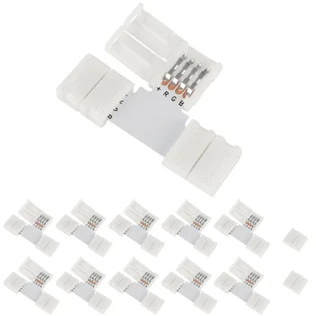 LED žibintai Juostos jungtis adapterio juostelių jungtims 4 kontaktų formos spaustukas