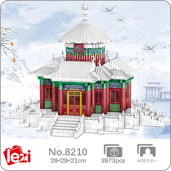 Lezi 8210 Pasaulio architektūra Žiemos sniegas Wanchun paviljono rūmai 
