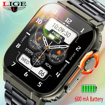 LIGE Bluetooth skambutis vyrams Išmanusis laikrodis Moterys 600Mah didelė baterija 100+ sportinis kūno rengybos stebėjimo įrenginys Vandeniui atsparus vietinis muzikos išmanusis laikrodis Vyras