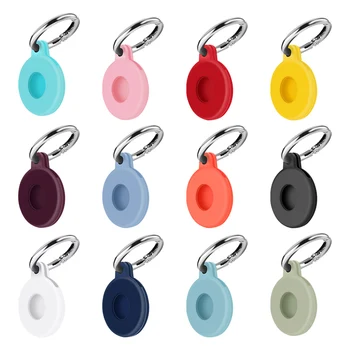 Locator Case Anti-lost Tracker Cover Silicone Tracker Protector Key Ring Replacement for Airtags Luminous Blue