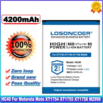 LOSONCOER 4200mAh HC40 akumuliatorius skirtas Motorola Moto XT1754 XT1755 XT1758 M2998 0 ciklas 100% nauja