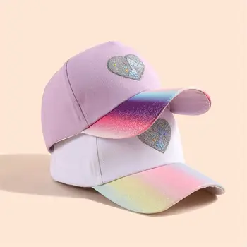 Love Heart siuvinėjimas Vaikiškos skydelio kepurės Casual Versatile Sun Baby Sun Hat Discuration Snapback Hat Kids