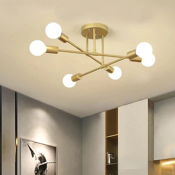 Lubų šviestuvas Restorano idėjos LED interjero šviestuvai Kaltiniai geležies svetainės studija Pramoninė vėjo lubų lempa