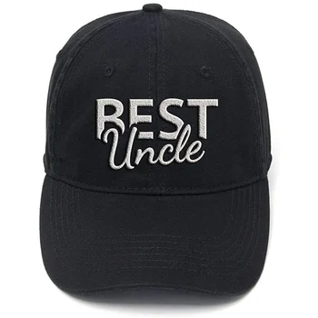 Lyprerazy Geriausia dėdės dovana Skalbta medvilnė Reguliuojami vyrai Moterys Unisex Hip Hop Cool Flock spausdinimas Beisbolo kepuraitė