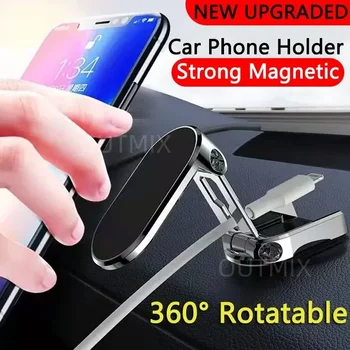 Magnetinis automobilio telefono laikiklis Pritvirtinkite magnetą Išmanusis telefonas Mobilus stovas Mobiliojo ryšio GPS palaikymas automobilyje, skirtame iPhone 14 13 12 11X8 Xiaomi Samsung