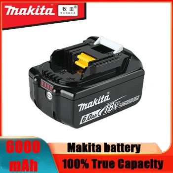 Makita Original 18V Makita 6000mAh Ličio jonų įkraunama baterija 18v gręžtuvas Pakaitinės baterijos BL1860 BL1830 BL1850 BL1860B