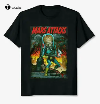 Mars Attacks City Destruction Marškinėliai Vyriški licencijuoti filmai Ufo Aliens Tee Black Custom Aldult Teen Unisex Fashion Funny New