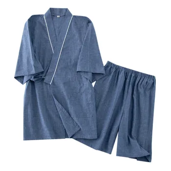 Marškiniai Šortai Dviejų dalių komplektas Oversize Kimono Kardiganas Drabužiai trumpomis rankovėmis Vyriška vasarinė plona pižama Namų apranga Vyrų Poilsio kambarys