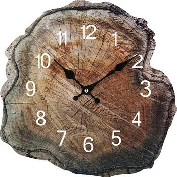 medžio žiedo rašto sieninis laikrodis namų dekoravimui, svetainė, medinis, tylus, kūrybingas, modernus
