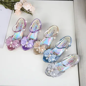 Mergaičių sandalai Korėjietiško stiliaus princesės batai Mažos mergaitės Krištolo batai Vaikai Aukštakulniai Catwalk Show Batai CSH811