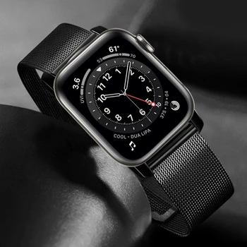mesh Loop for apple watch 6 5 4 se 44mm 40mm band Nerūdijančio plieno apyrankė iwatch 3 42mm 38mm dviguba sagtis Sportinė correa