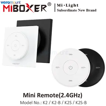 MiBoxer K2 K2S 2.4G Mini nuotolinio spalvų temperatūros skydelio nuotolinis reguliuojamas pritemdymo belaidis valdiklis, skirtas 