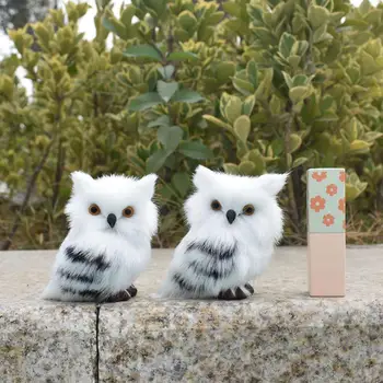 Miela dirbtinė pelėda Lifelike Animal Owl Miniatiūrinis pliušinis žaislinis sodas Ornamentas Foto rekvizitas Dirbtinis pelėda Sodo dekoras Amatas