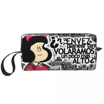 Mielas Mafalda kosmetikos krepšys Moterų makiažo krepšiai Anime animacinis filmas Kelioninis vandeniui atsparus tualeto reikmenų krepšys Organizatoriaus laikymo krepšys