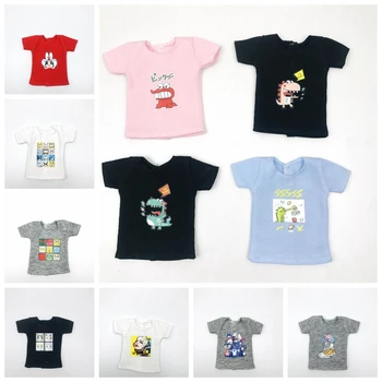 Mielos barbis lėlės drabužiai Naujas animacinis filmas Spausdinti trumpi marškinėliai Mados pagrindai Marškiniai barbis lėlių aksesuarams