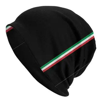 Minimalistinė Italijos vėliava Kaukolės Pupelės Kepurės Mada Žiema Šilti vyrai Moterys Megztos skrybėlės Suaugusiųjų Unisex Italija