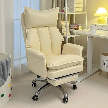 Mobilus masažas Biuro kėdė Balta žaidimų pagalvė Ergonomiška Šiuolaikiniai ratai Žaidimų kėdė Stretch Elastic Silla Gamer Namų baldai