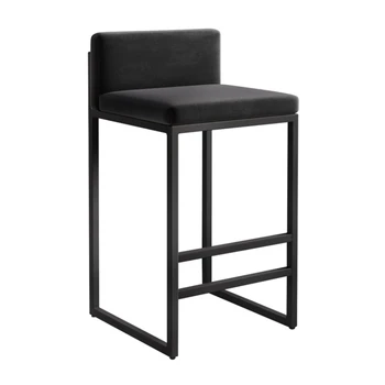 Modern Black Bar kėdės akcentas Nordic Garden lauko valgomojo kėdės Virtuvės dizaino salonas Cadeiras De Jantar Baro baldai BY021