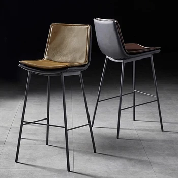 Modernaus dizaino baro kėdė Odinis prekystalio aukštis Neperšlampama kvadratinė baro kėdė Paplūdimio valgomasis Sillas Para Comedor poilsio baldai