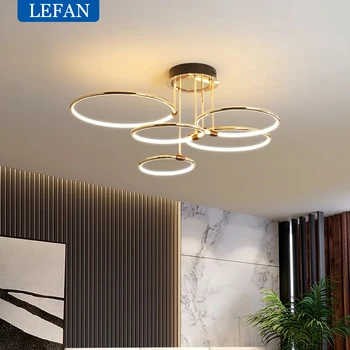 Modernus minimalistinis led šviestuvas šviestuvas prabangus menas aukso ratas svetainė restoranas miegamasis virtuvė namų dekoras kabantys žibintai