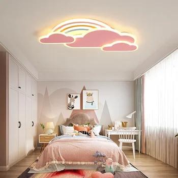 Modernus minimalistinis vaikų kambarys LED lubų šviestuvas Šiaurės šalių kūrybinis miegamasis Šilta meilė Debesų šviestuvai Šviestuvai Rožinis blizgesys