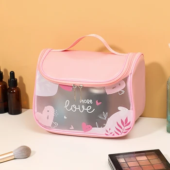 Moterims Kosmetikos krepšys Skaidrus vonios kambarys Vandeniui atsparus nešiojamas tualeto reikmenų krepšys Didelės talpos daugiafunkciniai mielų mergaičių dėklai