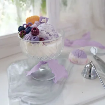 Mulberry ledų deserto formos aromaterapinis žvakių puodelis