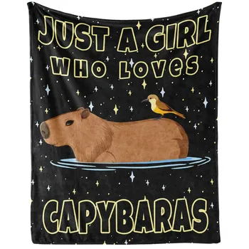 Myli Capybara Flanel antklodės Mielos kapinaitės paukščiai Plona antklodė 3D Spausdinta mesti antklodę Biuro napas Kūdikis Jaukios antklodės Dropshipping