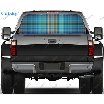 mėlyna languota juostelė spausdinti automobilio galinio lango lipdukas priekinio stiklo lipdukas sunkvežimis galinio lango lipdukas universalus perforuotas vinilo grafikas