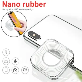Nano Adhesive Phone Holder Stick Gum Fixate Gel Self Adhesive Daugkartinio naudojimo plaunama namų saugykla stovo pastos kabelio vyniojimo padėklui