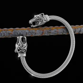 Naujas dizainas Kūrybinė retro nerūdijančio plieno vyriška vikingų gyvūnų apyrankė Mada Hip Hop Šiaurės šalių amuleto apyrankė Papuošalai Papuošalai