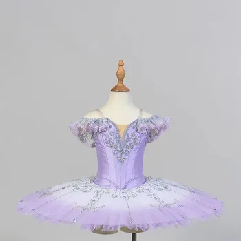 Naujas tutu vaikams Suaugusiųjų profesionalas Klasikinis blynų baleto kostiumas violetinis