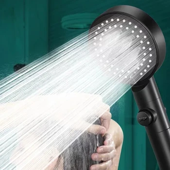 Naujas vandens filtras, taupantis dušo galvutę 6 režimas Aukšto slėgio turbo dušas Reguliuojamas vandens masažas Ekologiškas dušas Vonios kambario aksesuarai