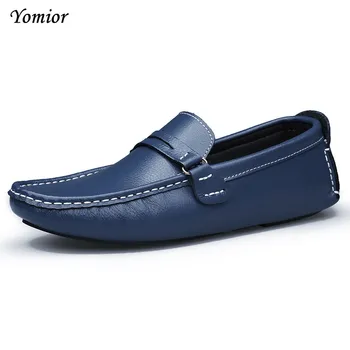 Nauji tikri odiniai vyro plokšti batai minkšti mokasinai Vyrai Loafers Vairavimo batai Mada Laisvalaikio batai Didelis dydis 38-47 Dizainerių batai Vyrai