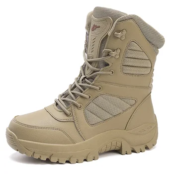 Nauji vyrai Aukštos kokybės prekės ženklo kariniai batai Odiniai specialiųjų pajėgų taktiniai dykumos koviniai vyriški batai Lauko sportiniai žygio batai