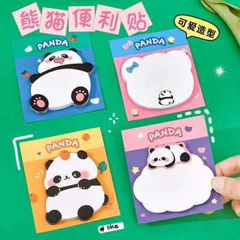 Naujovė Miela Kawaii Panda Lipnūs lapeliai Atmintinės Rinkinys Cool Post Notepads Kanceliarinių prekių rodyklė Kontrolinis sąrašas Pirkinių planavimo priemonės skirtukai