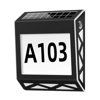 Neperšlampamas gatvės ženklas Saulės skaitmeninis namo šviesos numeris Sieninis šviestuvas Adreso ženklas Numerio lentelė, tinkama sodui