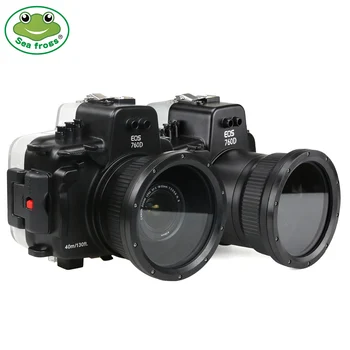 Neperšlampamas korpuso dėklas, skirtas Canon EOS 760D 18-55 18-135 mm fotoaparatas Povandeninis 40m fotograpy nepralaidus apsauginis dėklo dangtelis