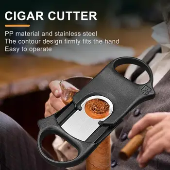 Nerūdijančio plieno cigarų pjaustytuvas Kūrybiniai dviašmeniai cigarai Kirpimo mašinėlės Daugiafunkciniai giljotinos cigarai Žirkliniai priedai vyrams