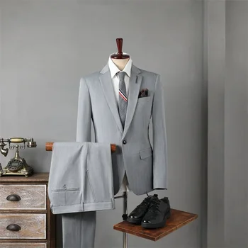 New Arrival Fahsion Suepr Large Striped Best Groom's Wedding Suit, Casual Business Vyriškas trijų dalių rinkinys plius dydis S-5XL 6XL 7XL