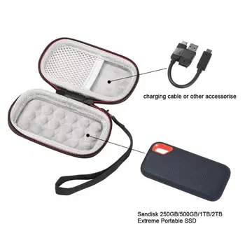 New Arrival Hard Carry for Case for San Disk 500GB / 250GB / 1TB / 2TB SSD Zipper Storage Cable Bag for Travel Anti-shoc