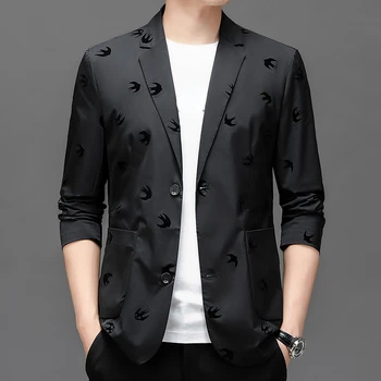 New Boutique Vyrų mados verslo džentelmenas Britų mados tendencija Casual Slim-fit Korėjietiška versija Officiating Wedding Blazer