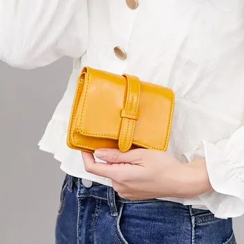 New Fashion Trend Internet Celebrity All-in-one Solid Color Women's Rankse Pull Strap Buckle Coin Bag