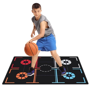 NEW-Standard krepšinio treniruočių kilimėlis Neslidus pėdų treniruočių kilimėlis Dribble Control Pagalbinis pėdų kilimėlis 108 x 76Cm suaugusiems